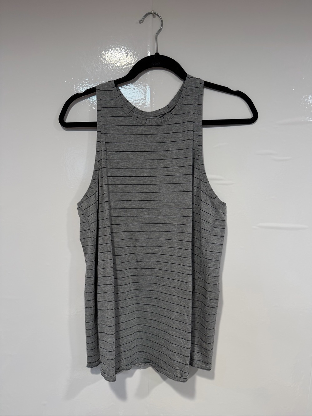Classic Gray Striped Lululemon open back Sleeveless Tank Top